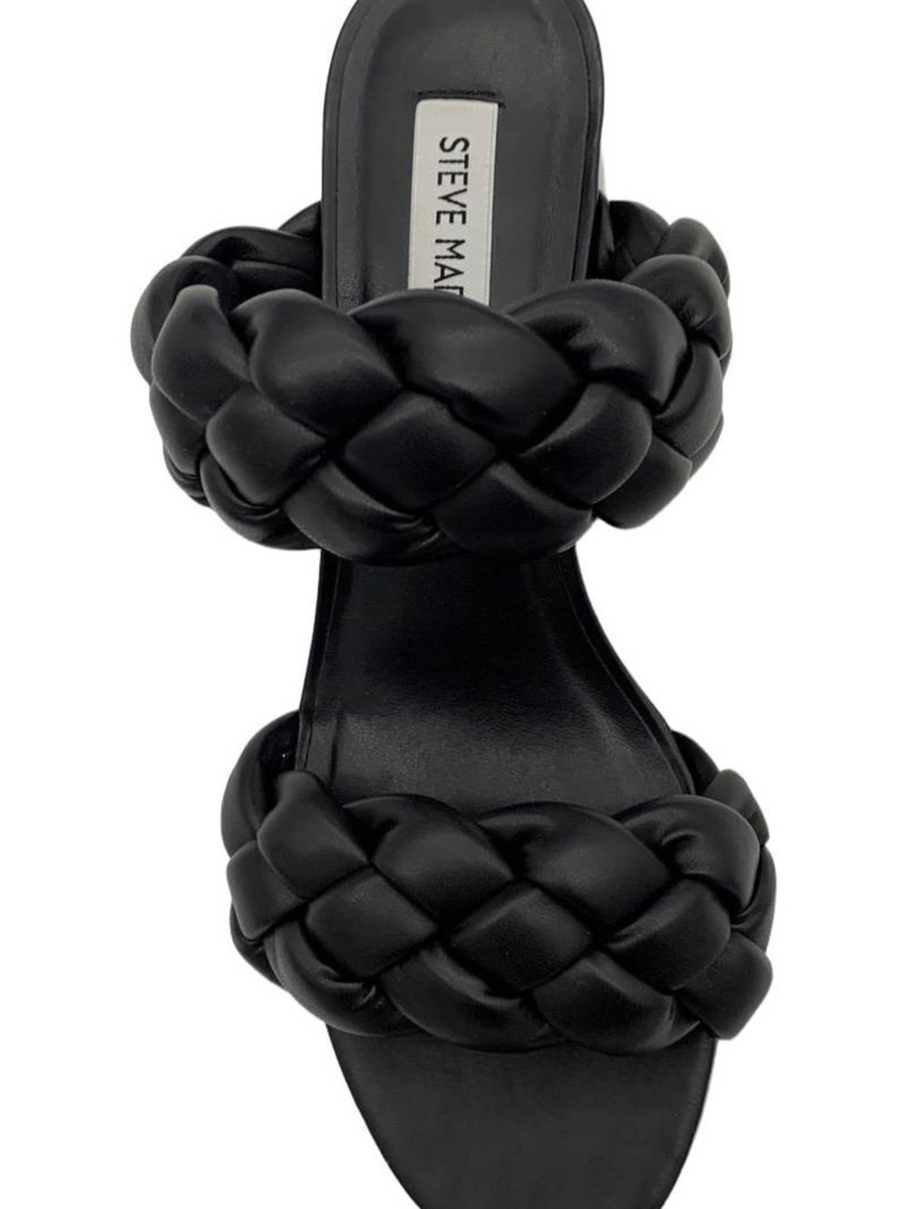 Steve Madden| ‘Kenley’ Black Braided Double-Strap 2” Block Heel Sandal Sz 8